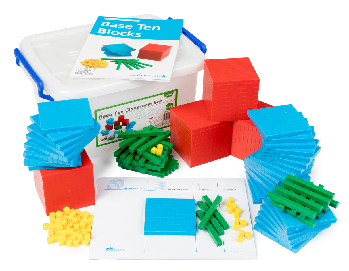 Plastic Base Ten 4 Colour in Plastic Container - Educational Vantage