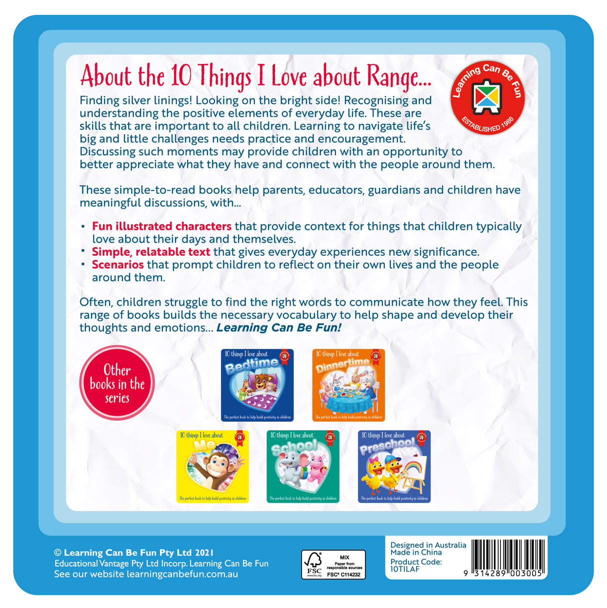 10 Things I Love About Family - Educational Vantage