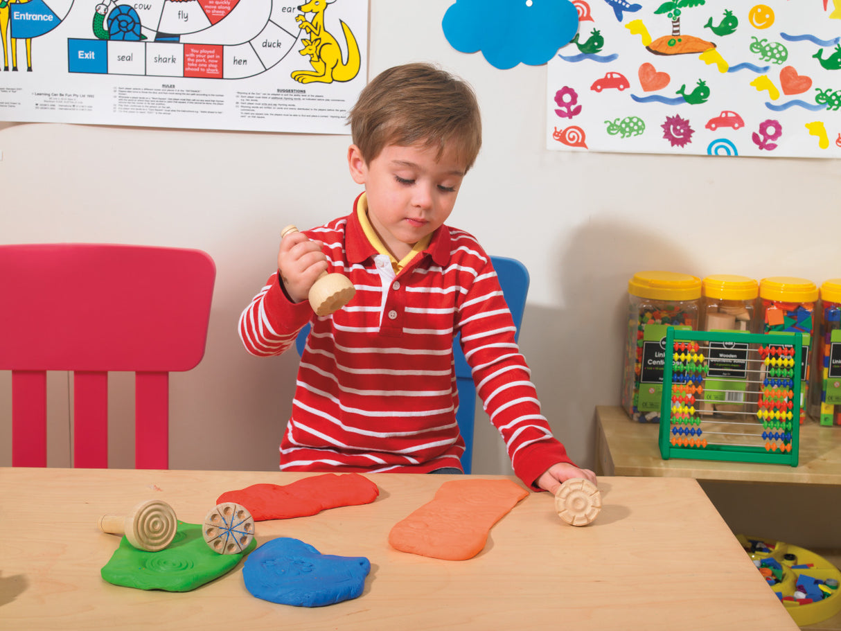 Wooden Dough Stampers Pack of 4 - Educational Vantage