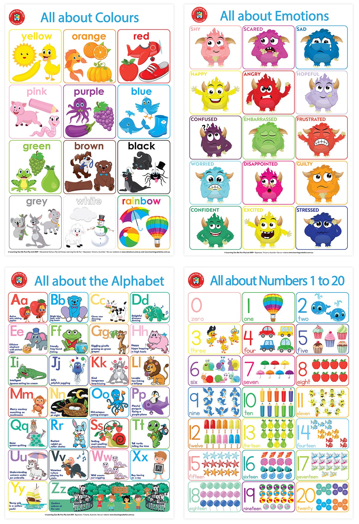 All About Early Learning Poster Box Set of 4 - Educational Vantage