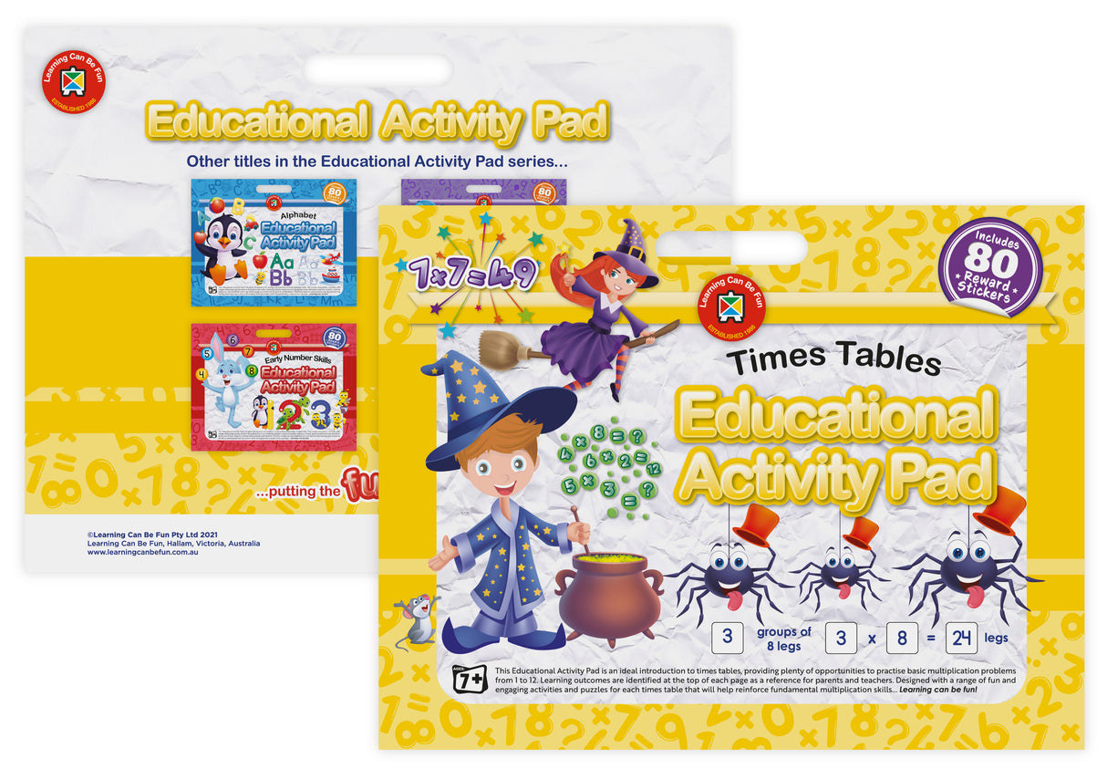 Educational Activity Pad Times Tables - Educational Vantage