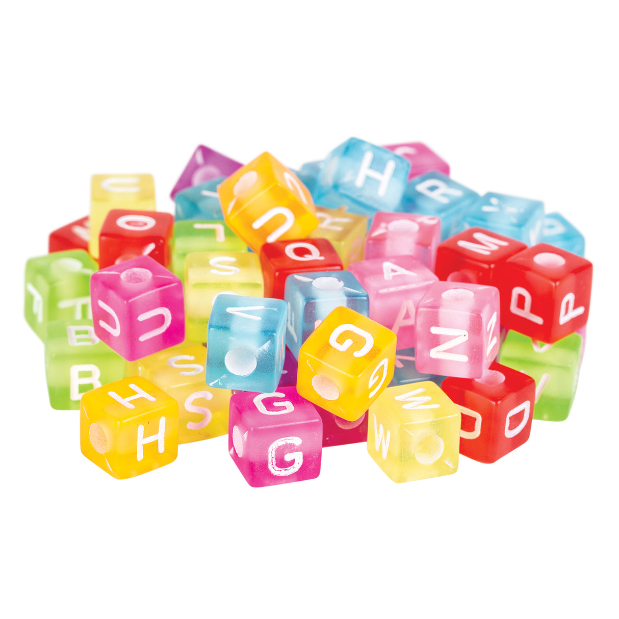 Plastic Alphabet Cube Beads Large - Educational Vantage