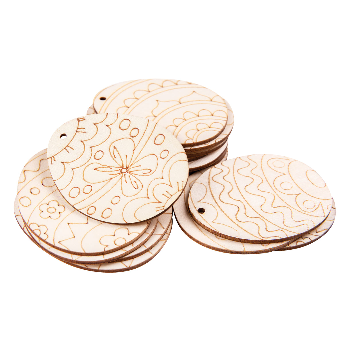 Wooden Easter Egg Craft Shapes Pack of 30 - Educational Vantage