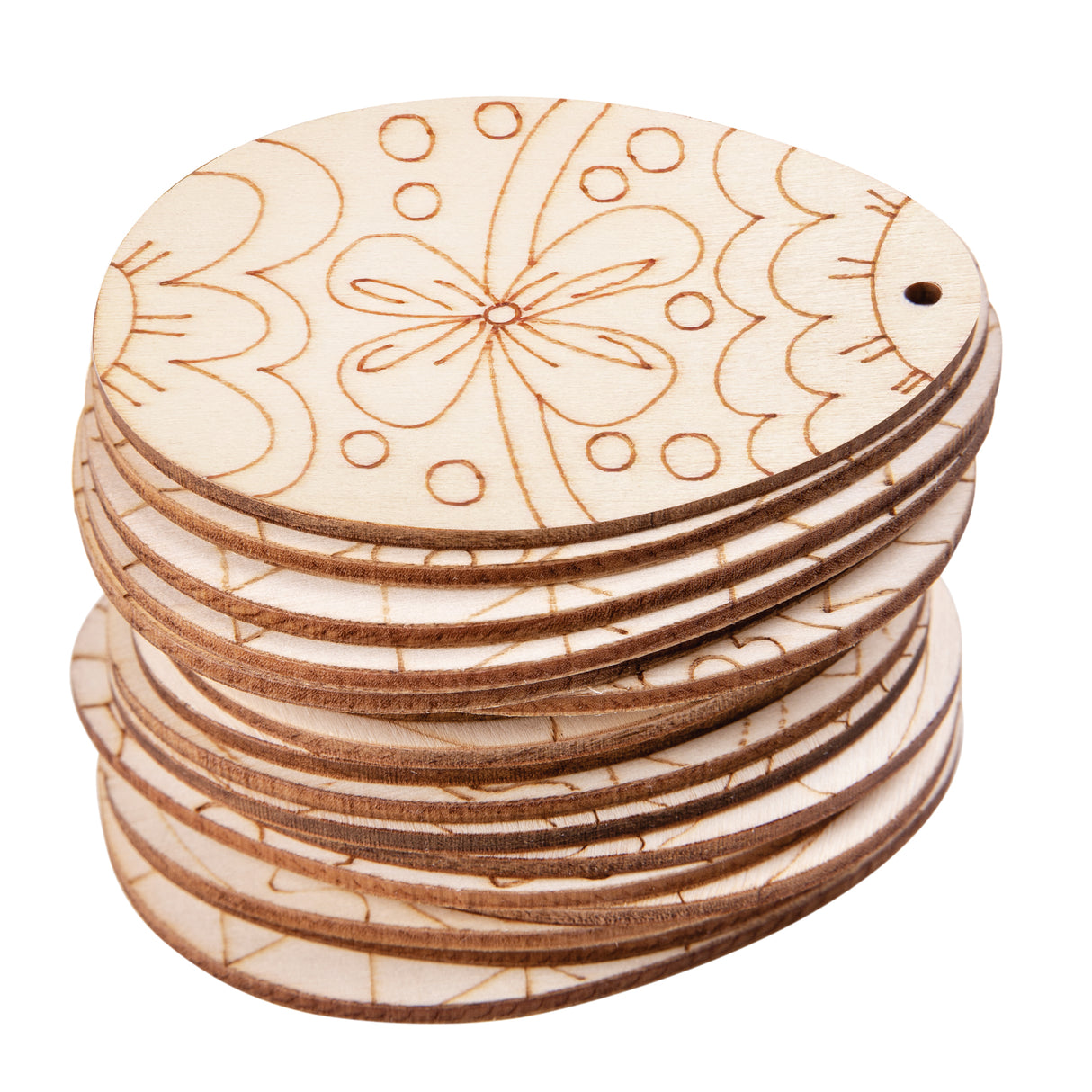 Wooden Easter Egg Craft Shapes Pack of 30 - Educational Vantage