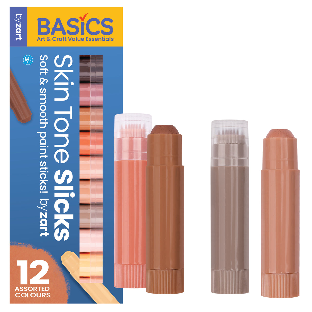 Slicks Paint Sticks by Zart Skin Tone 12s - Educational Vantage
