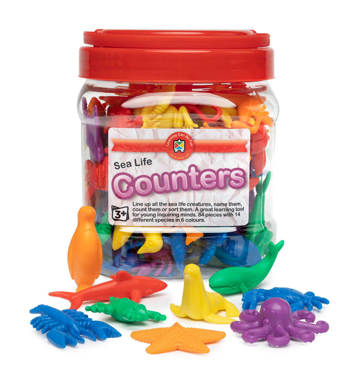 Sea Life Counters Jar of 84 - Educational Vantage