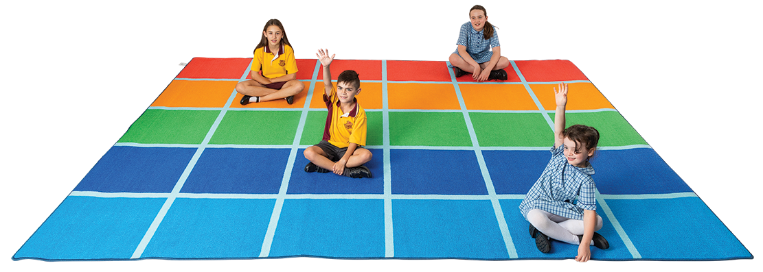 Fun Colour Blocks Rug - 30 Squares - Educational Vantage