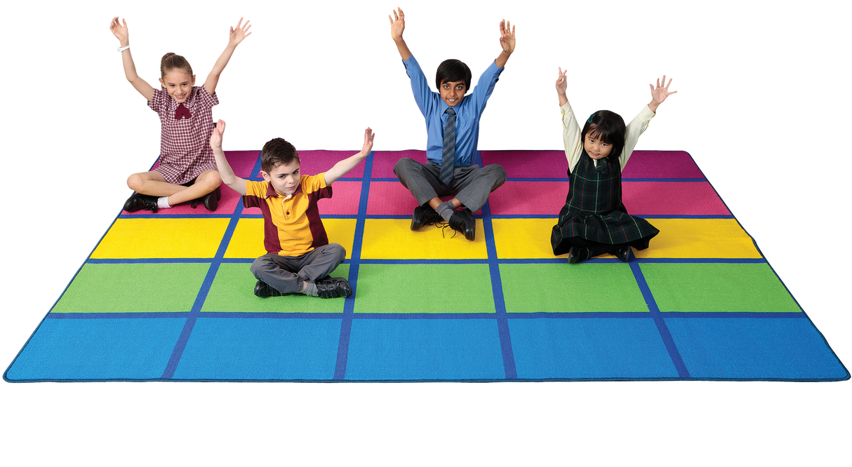 Rainbow Blocks Rug - Educational Vantage