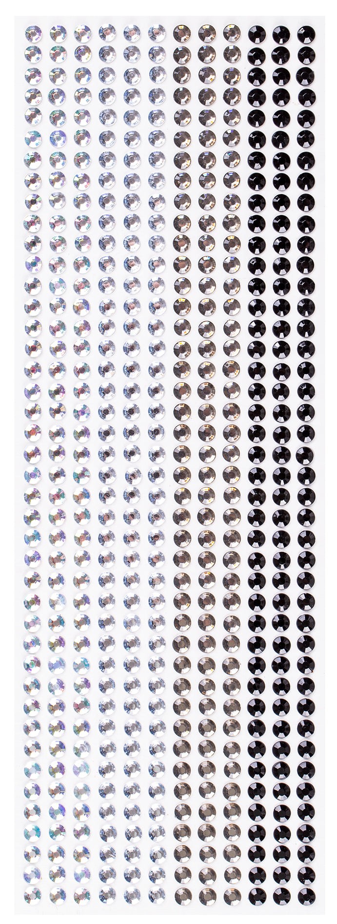Mixed Adhesive Gems Silver 504pcs