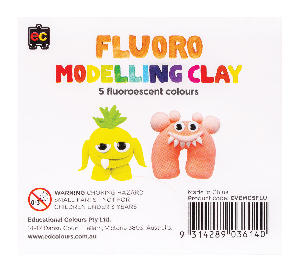Modelling Clay 5 Pack - Fluoro - Educational Vantage