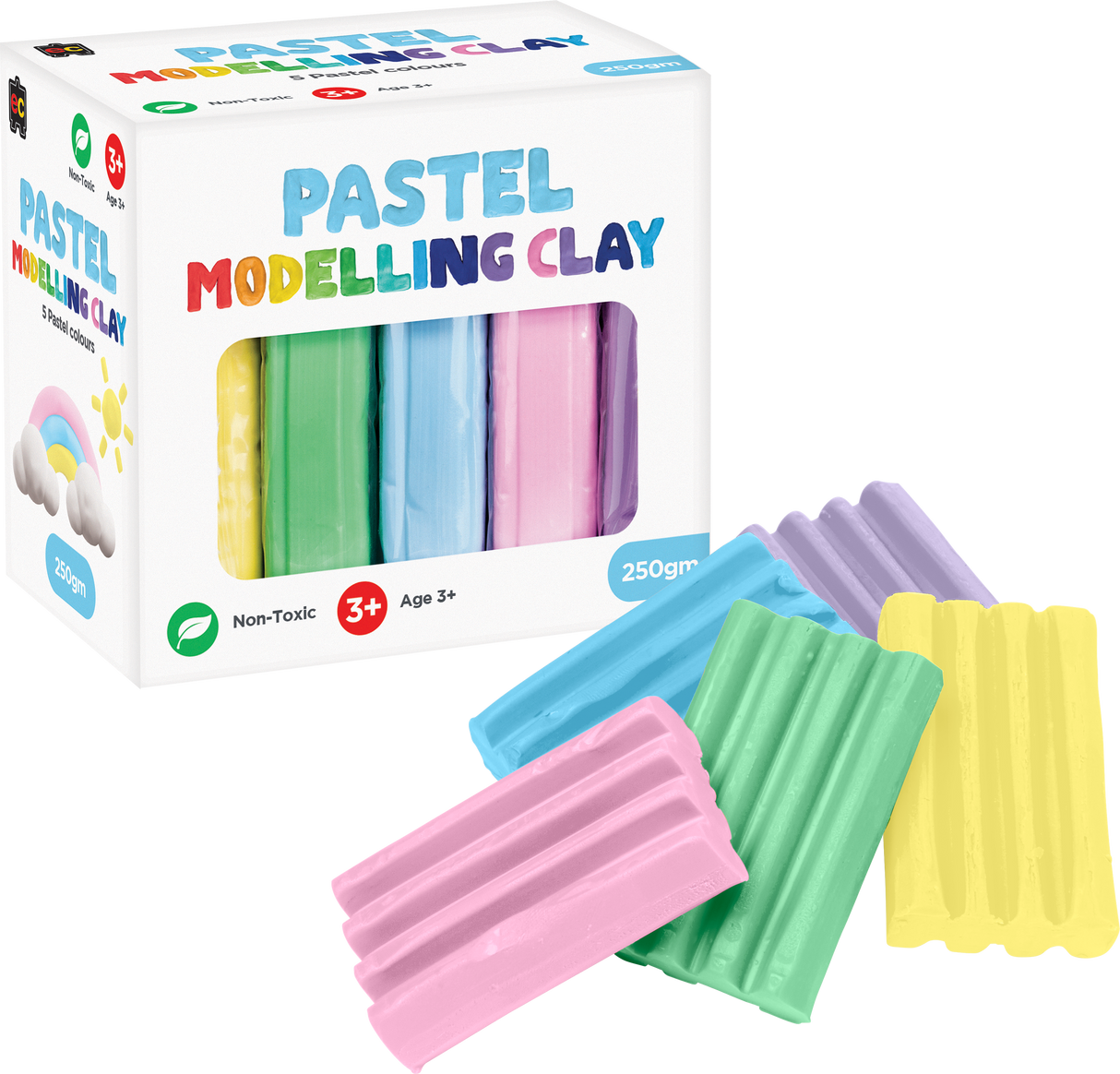 Modelling Clay (Pastel) 5 colours x 50gm - Educational Vantage