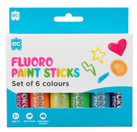 EC Paint Sticks Fluoro Set 6 - Educational Vantage