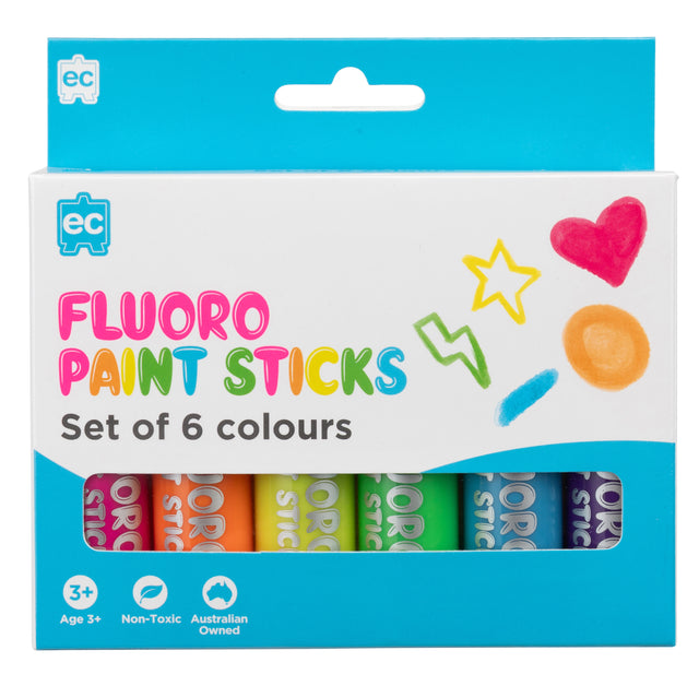 EC Paint Sticks Fluoro Set 6 - Educational Vantage