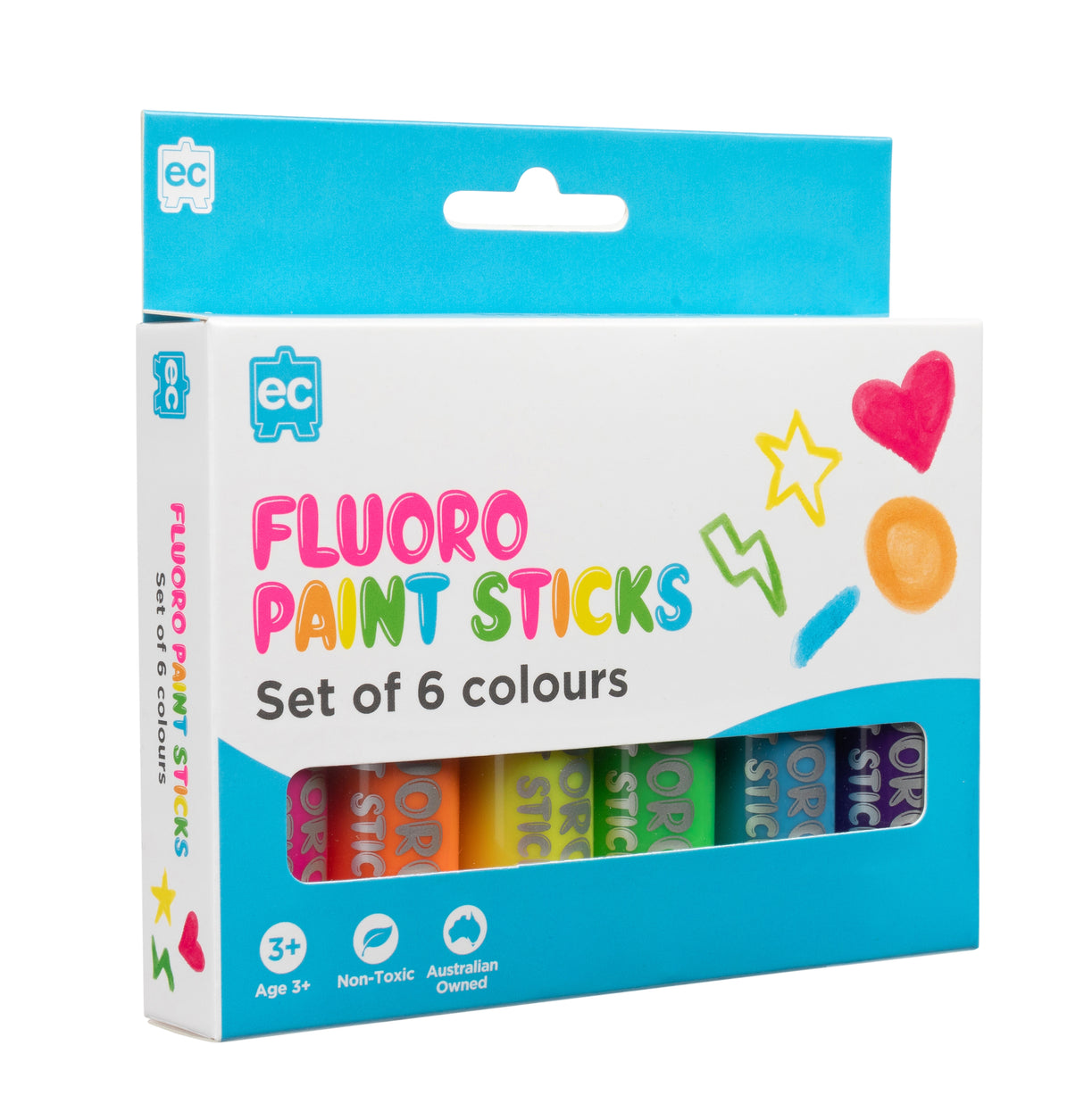 EC Paint Sticks Fluoro Set 6 - Educational Vantage