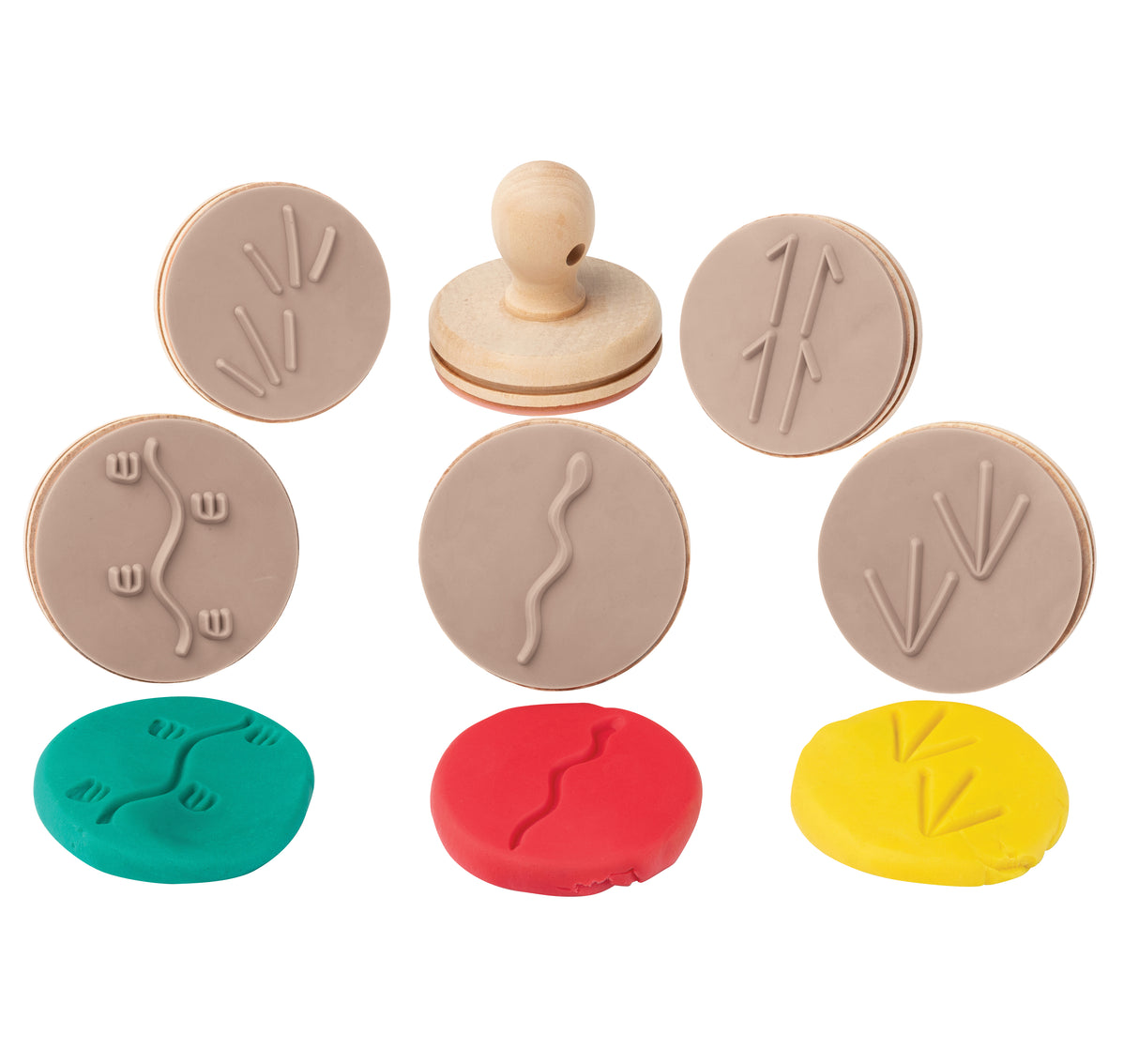 EC Wooden Dough Stamps - Indigenous Ani Track - Educational Vantage