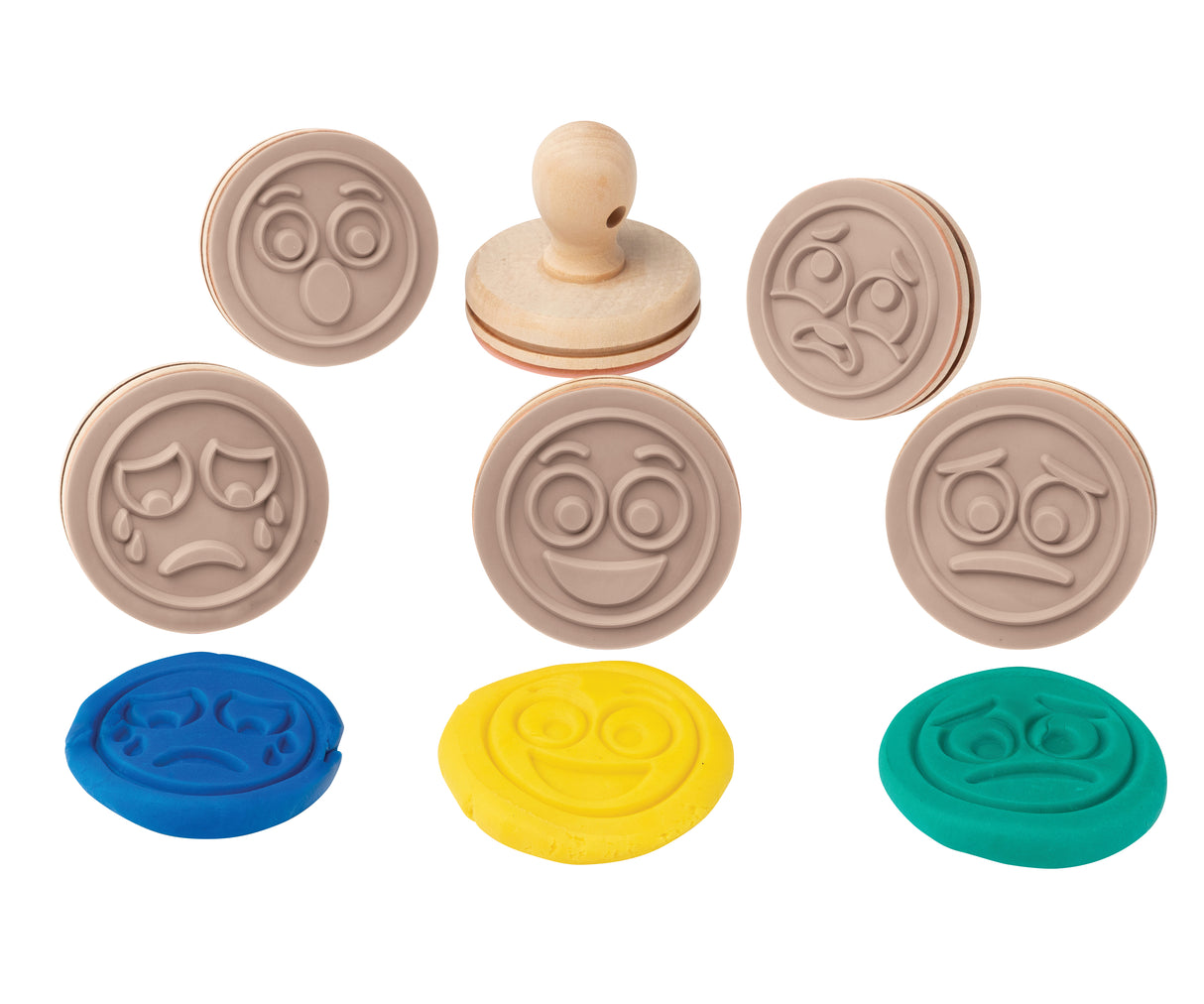 EC Wooden Dough Stamps - Emotions - Educational Vantage
