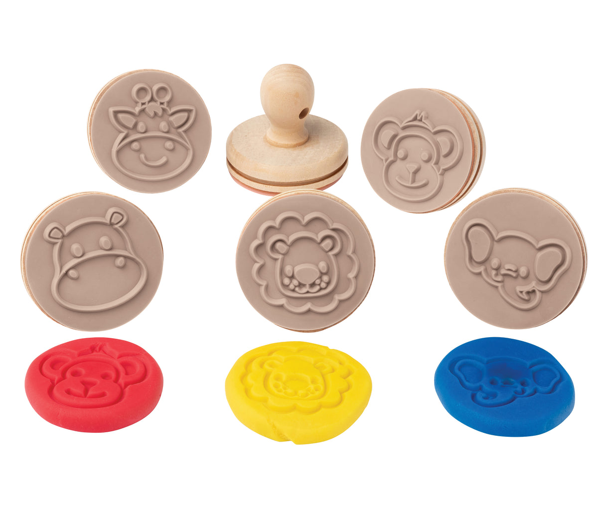 EC Wooden Dough Stamps - Jungle - Educational Vantage
