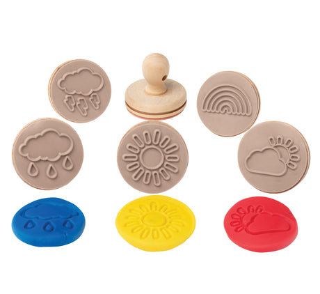 EC Wooden Dough Stamps - Weather - Educational Vantage