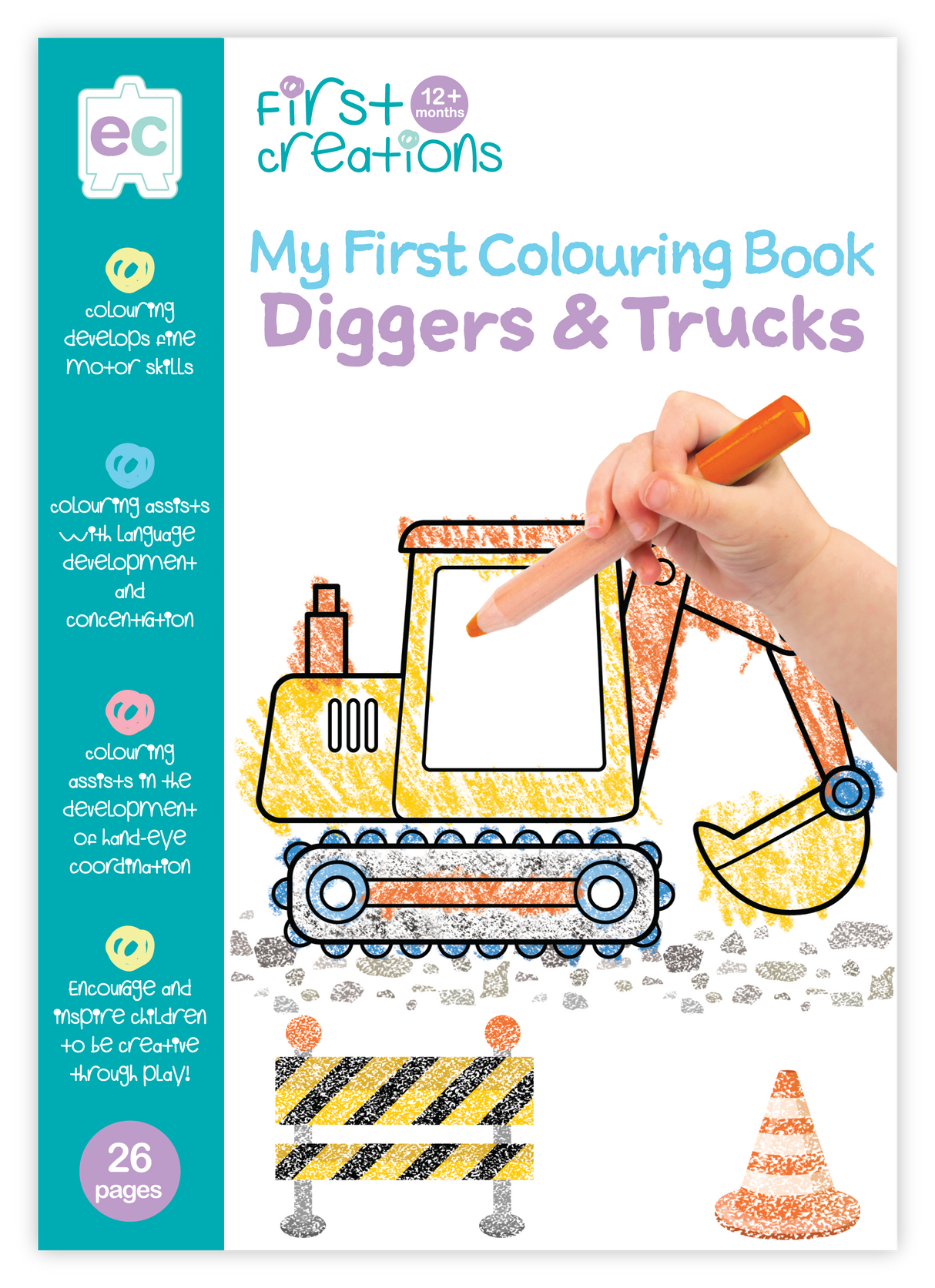 My First Colouring Book - Diggers & Trucks - Educational Vantage