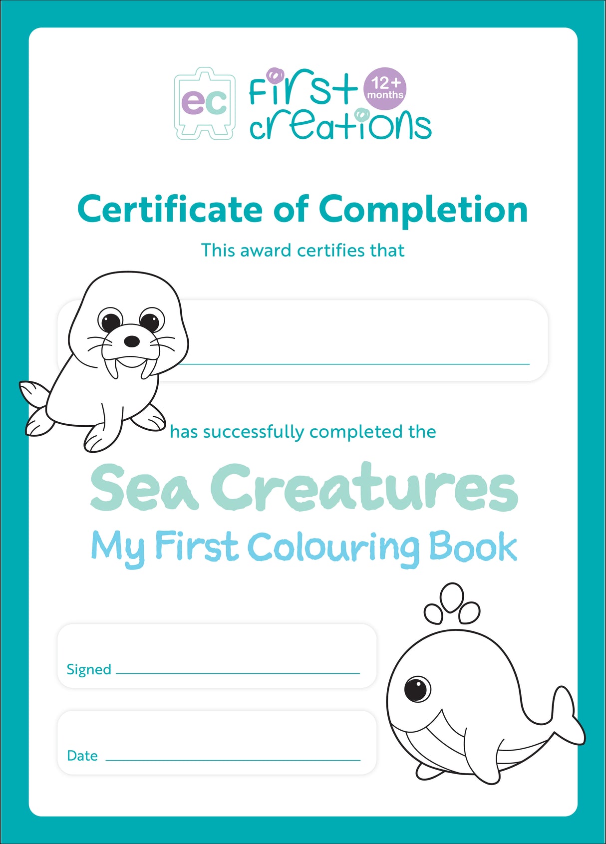 My First Colouring Book - Sea Creatures - Educational Vantage