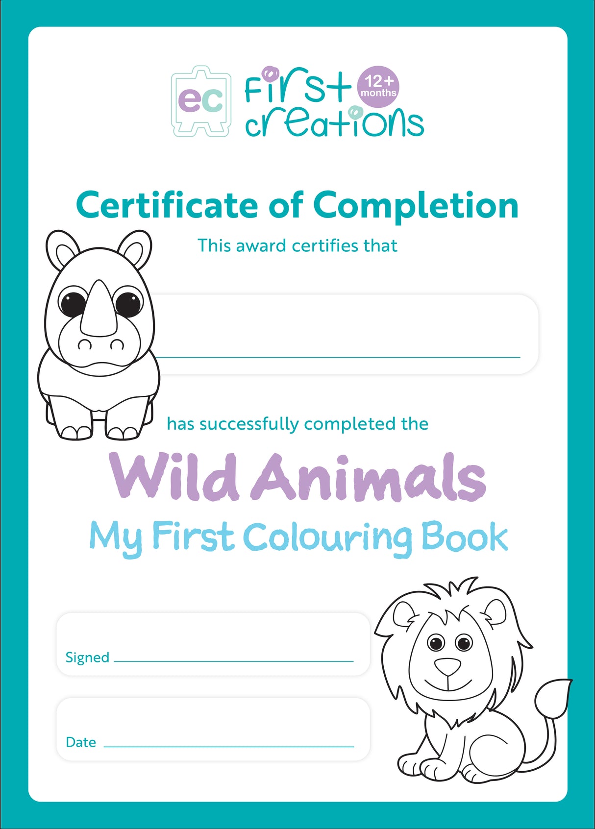 My First Colouring Book - Wild Animals - Educational Vantage