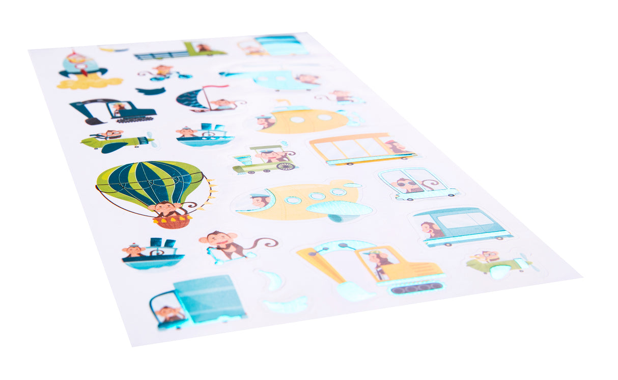 Monkey Adventures  - Foil Sticker Set - Educational Vantage