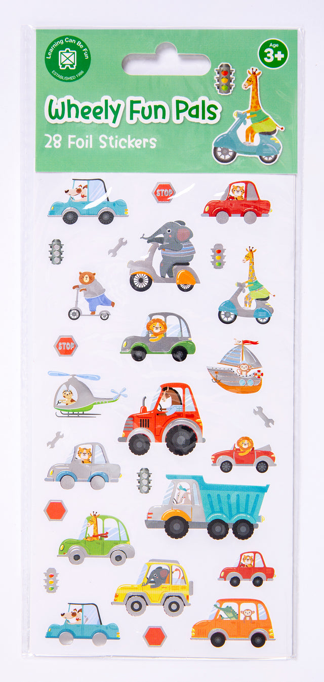 Wheely Fun Pals - Foil Sticker Set - Educational Vantage