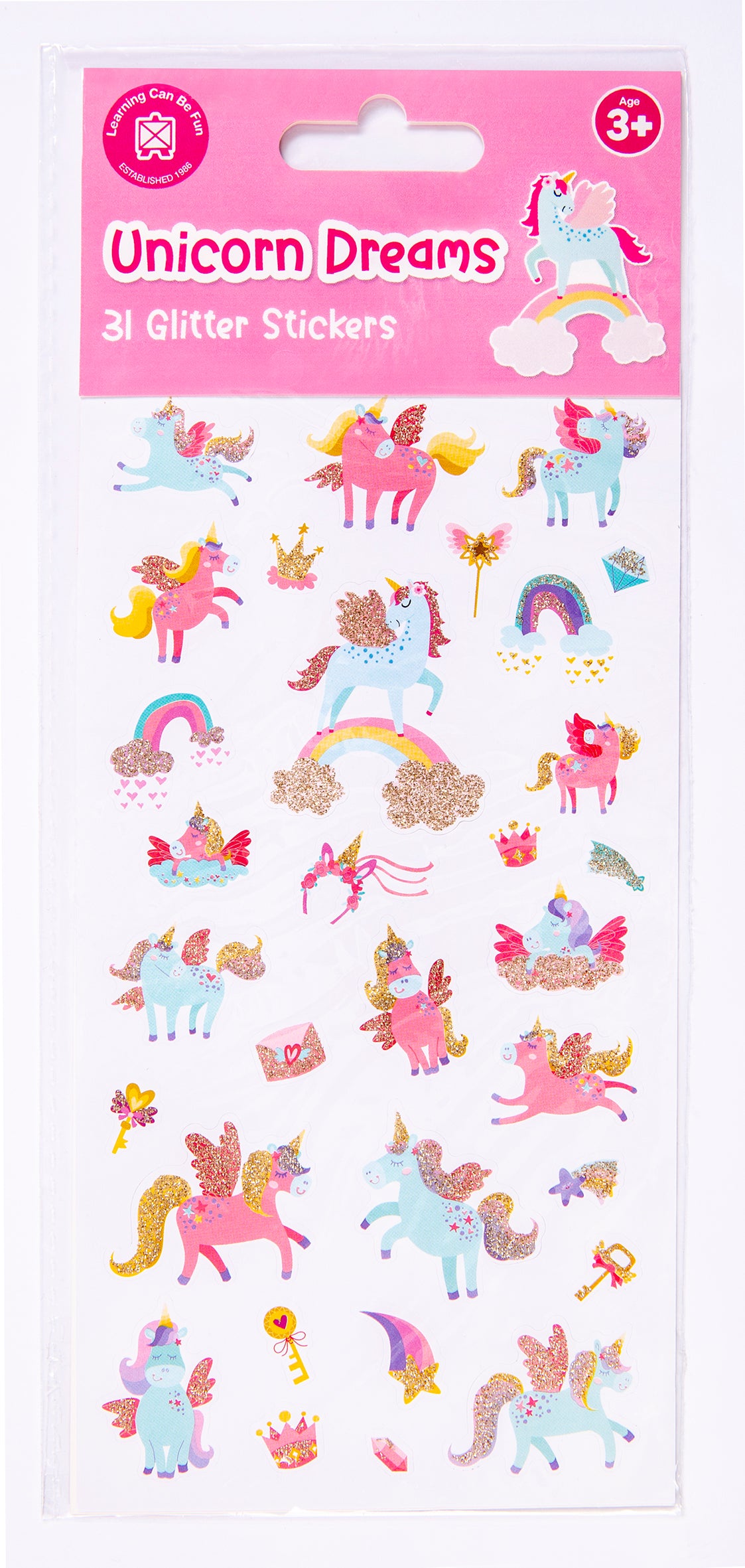 Unicorn Dreams - Glitter Sticker Set - Educational Vantage