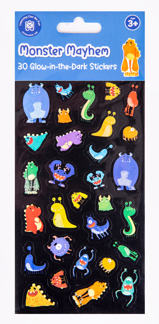 Monster Mayhem - Glow Sticker Set - Educational Vantage