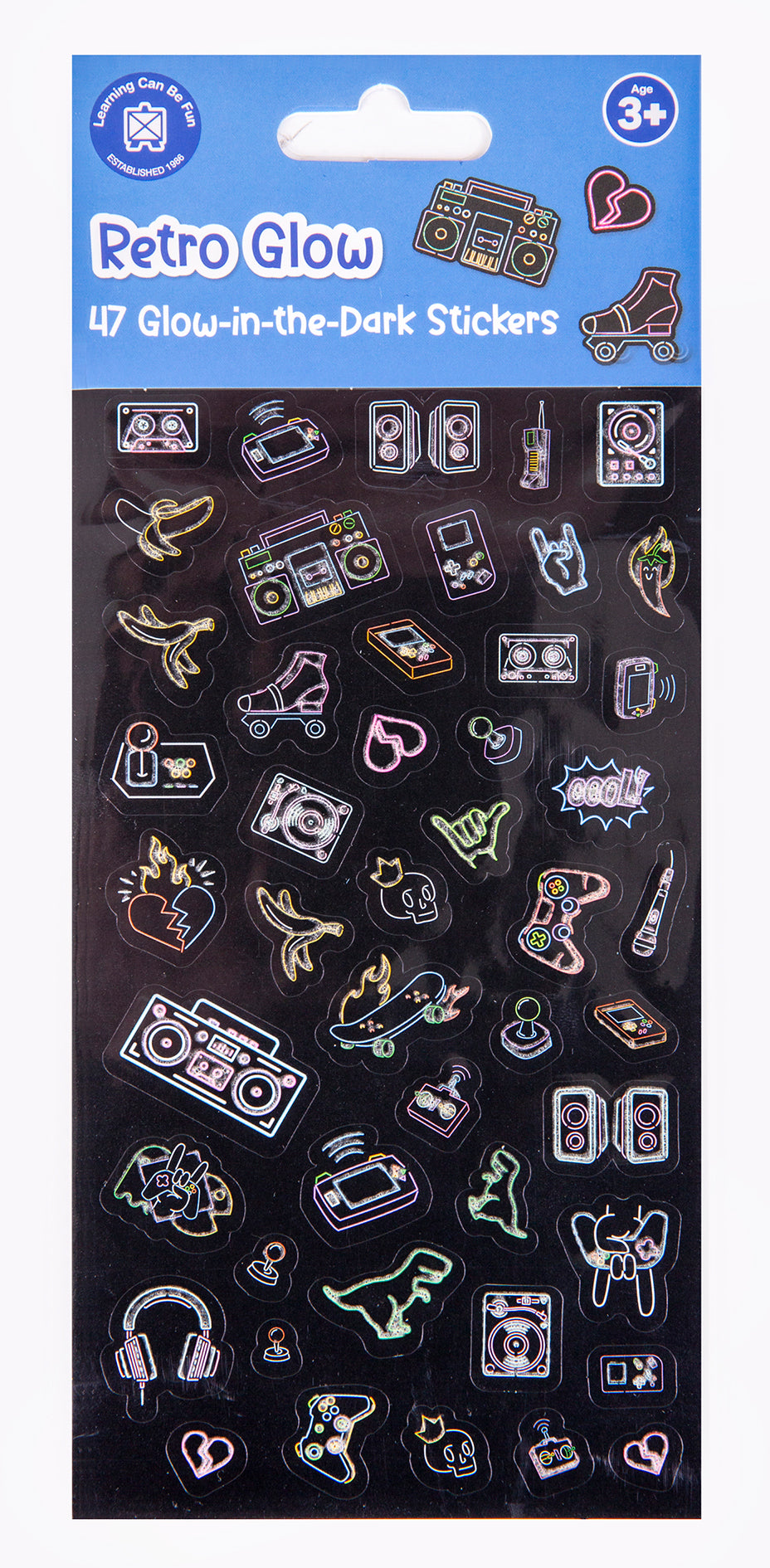 Retro Glow - Glow Sticker Set - Educational Vantage