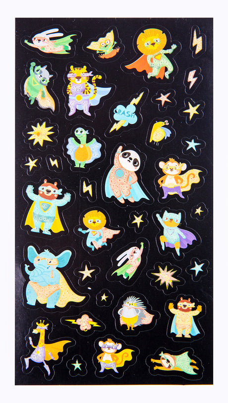 Superheroes - Glow Sticker Set - Educational Vantage