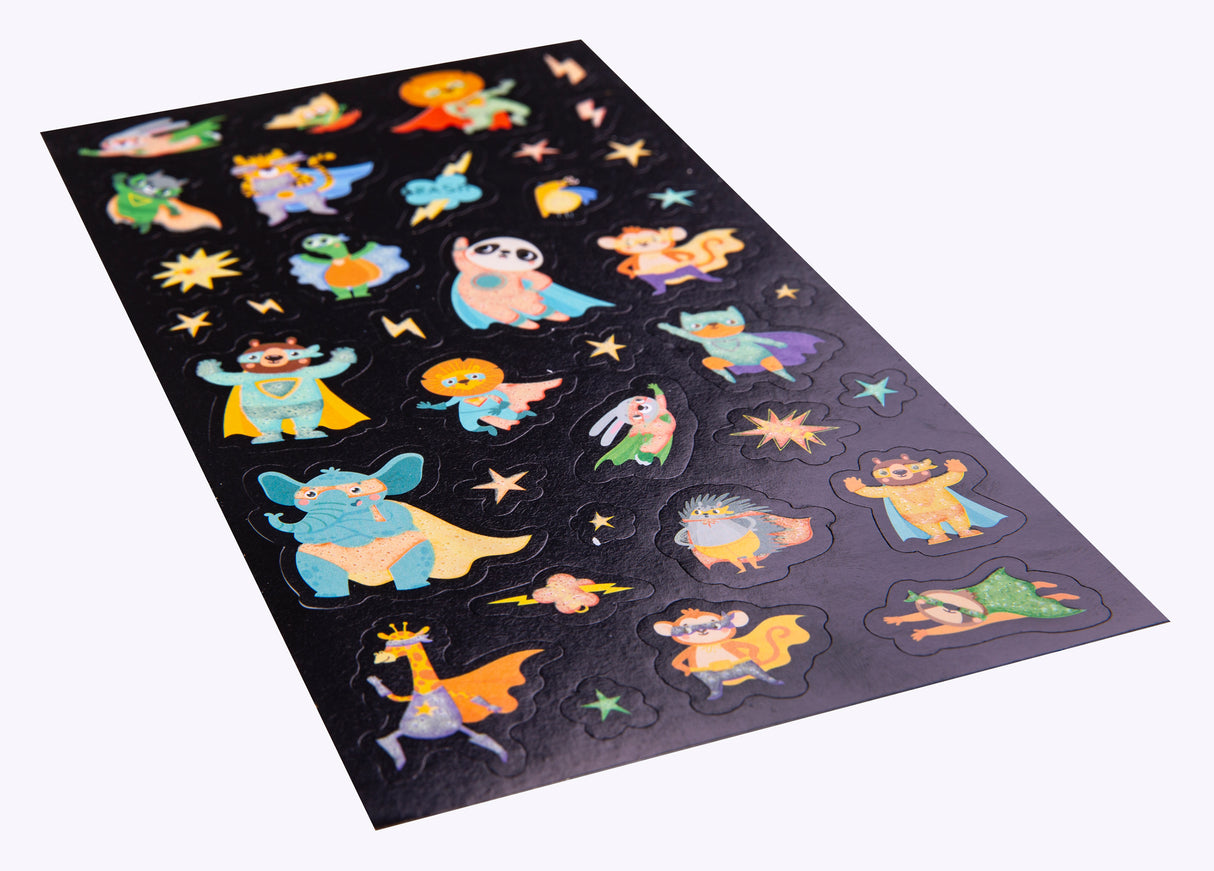 Superheroes - Glow Sticker Set - Educational Vantage