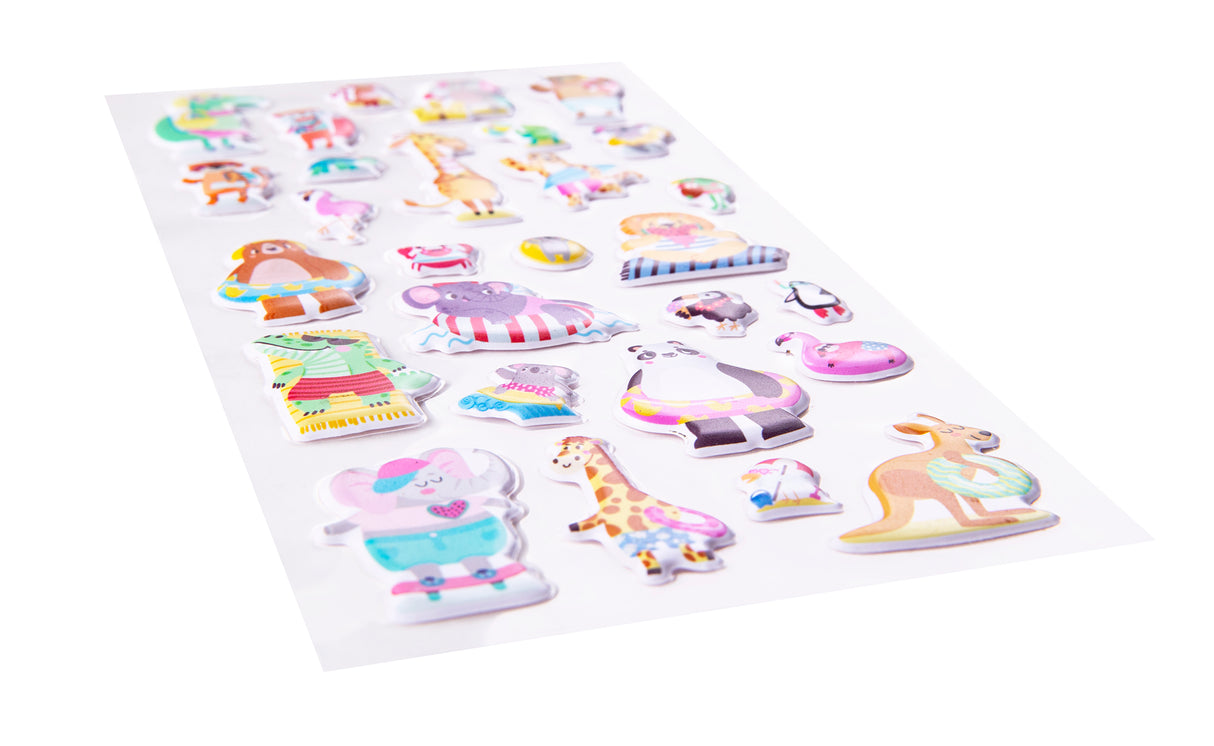 Beach Buddies - Puffy Sticker Set - Educational Vantage