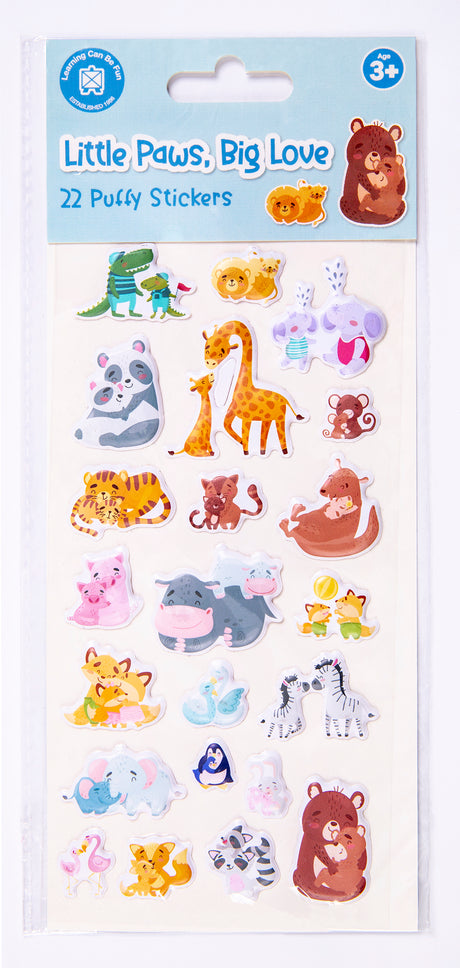 Little Paws, Big Love - Puffy Sticker Set - Educational Vantage