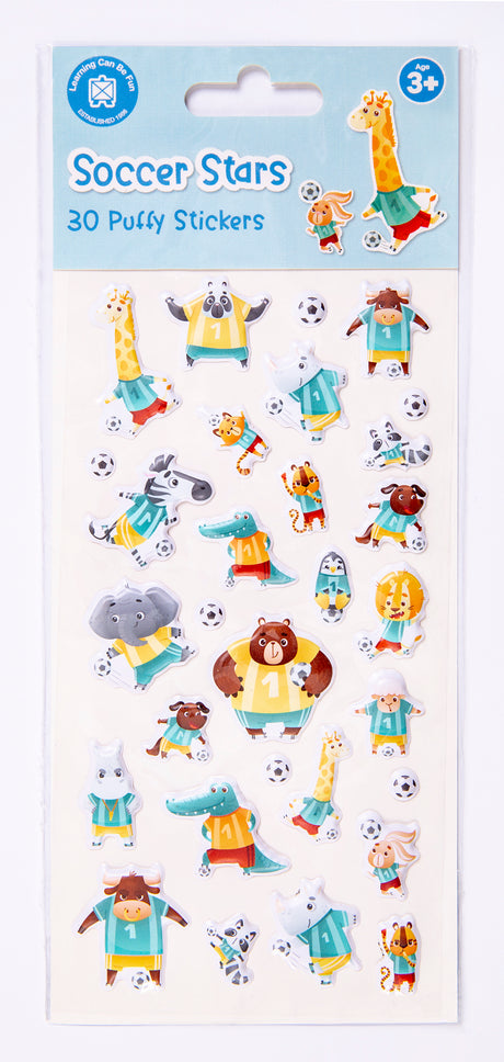 Soccer Stars - Puffy Sticker Set - Educational Vantage