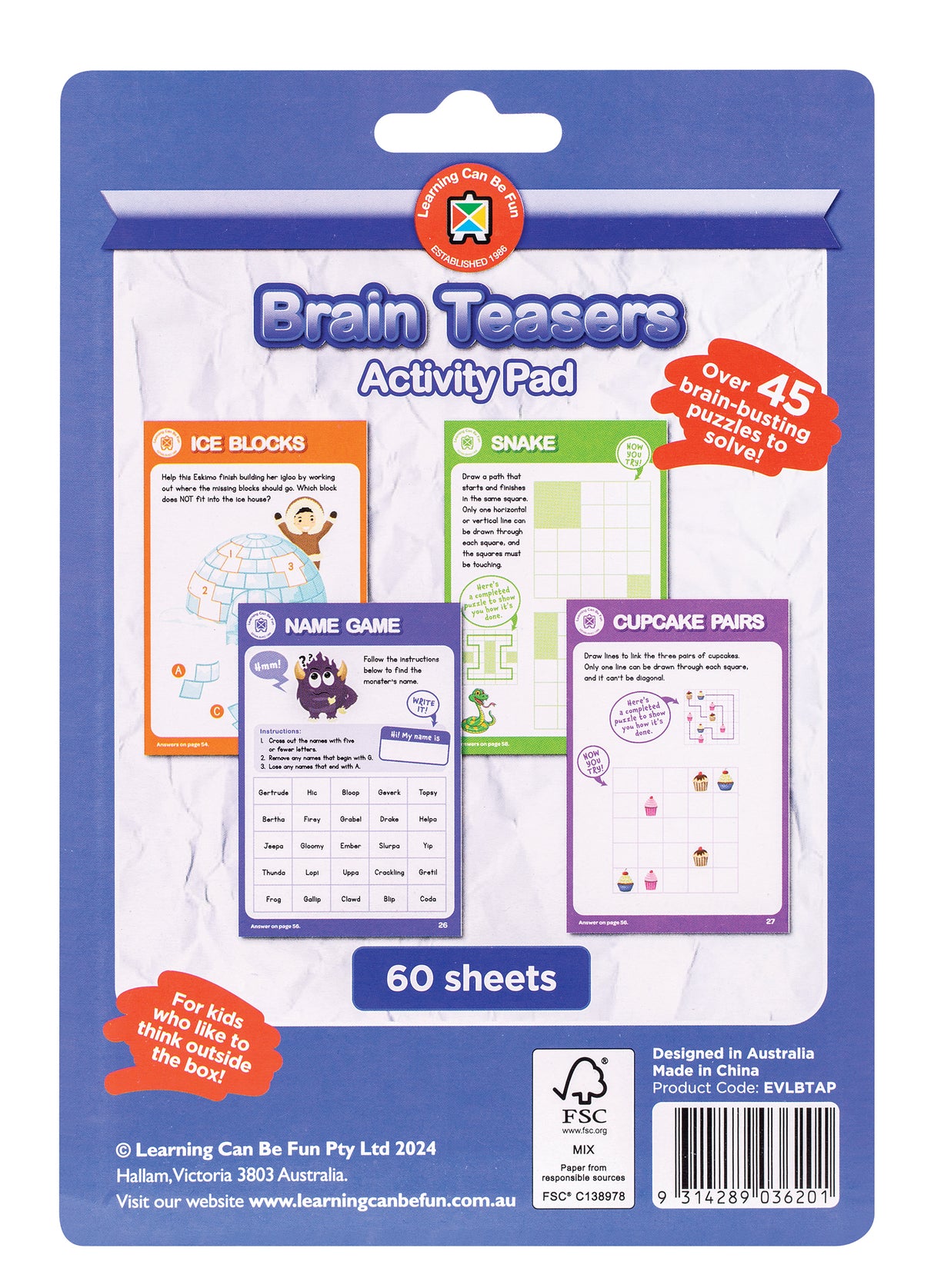 Brain Teasers! Activity Pad - Educational Vantage