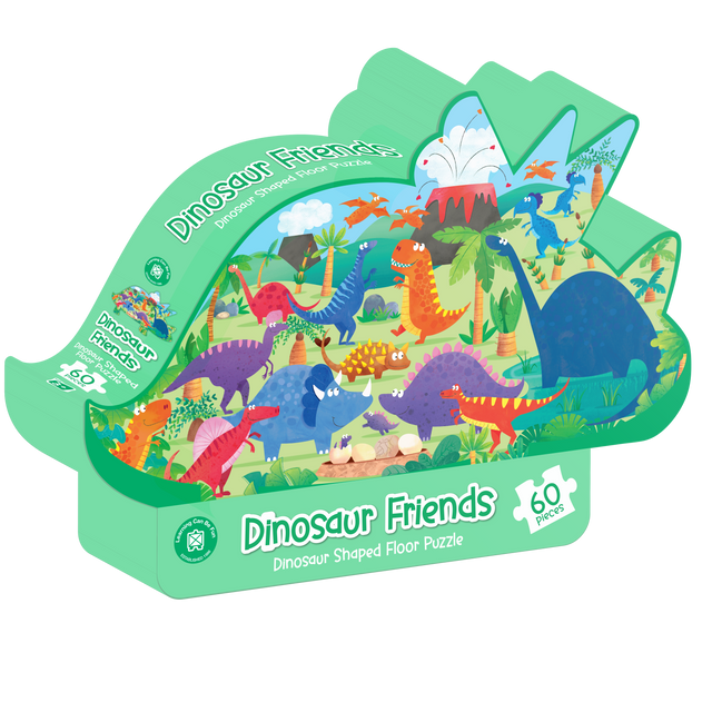 Dinosaur Friends Shaped Floor Puzzle - Educational Vantage