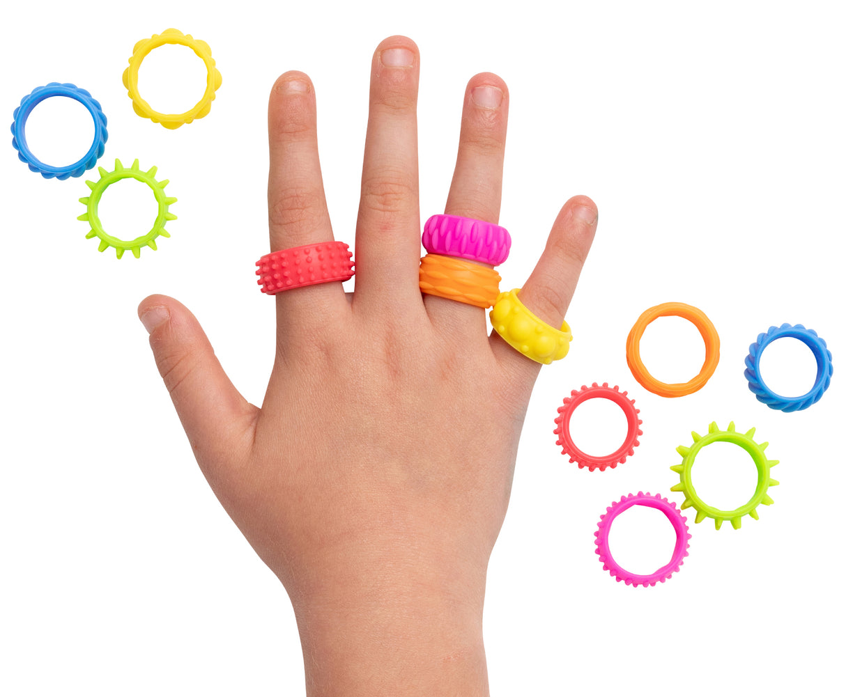 Textured Fidget Rings Set - Educational Vantage