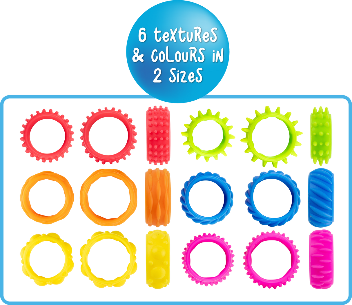 Textured Fidget Rings Set - Educational Vantage