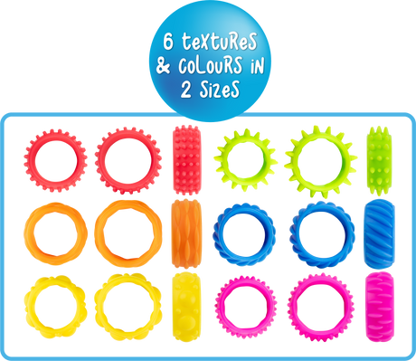 Textured Fidget Rings Set - Educational Vantage