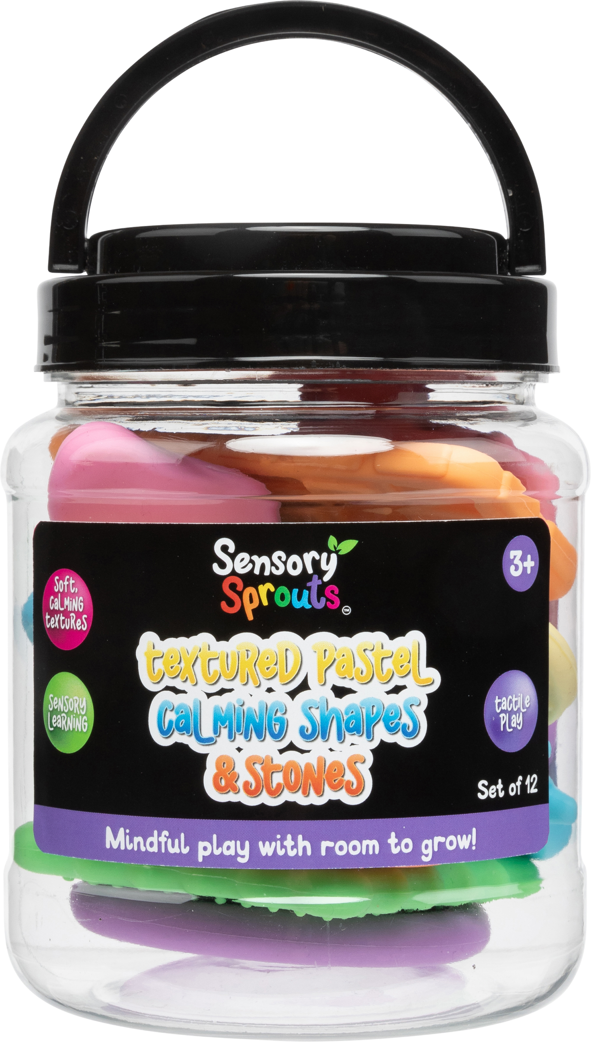 Textured Calming Pastel Shapes & Stones - Educational Vantage