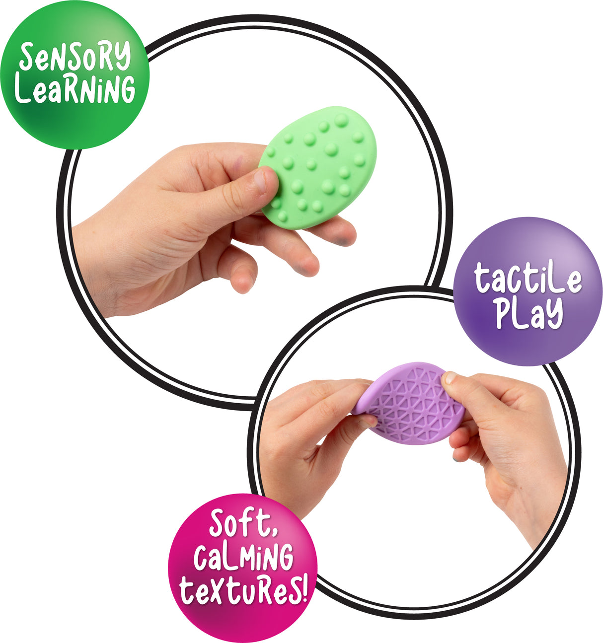 Textured Calming Pastel Shapes & Stones - Educational Vantage