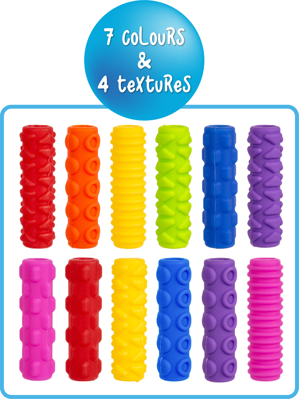 Textured Pencil Grips Set - Educational Vantage