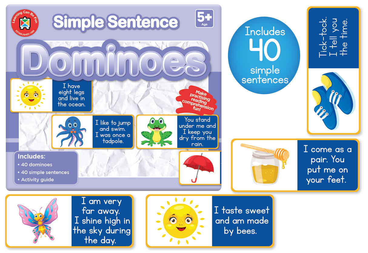 Simple Sentence Dominoes - Educational Vantage