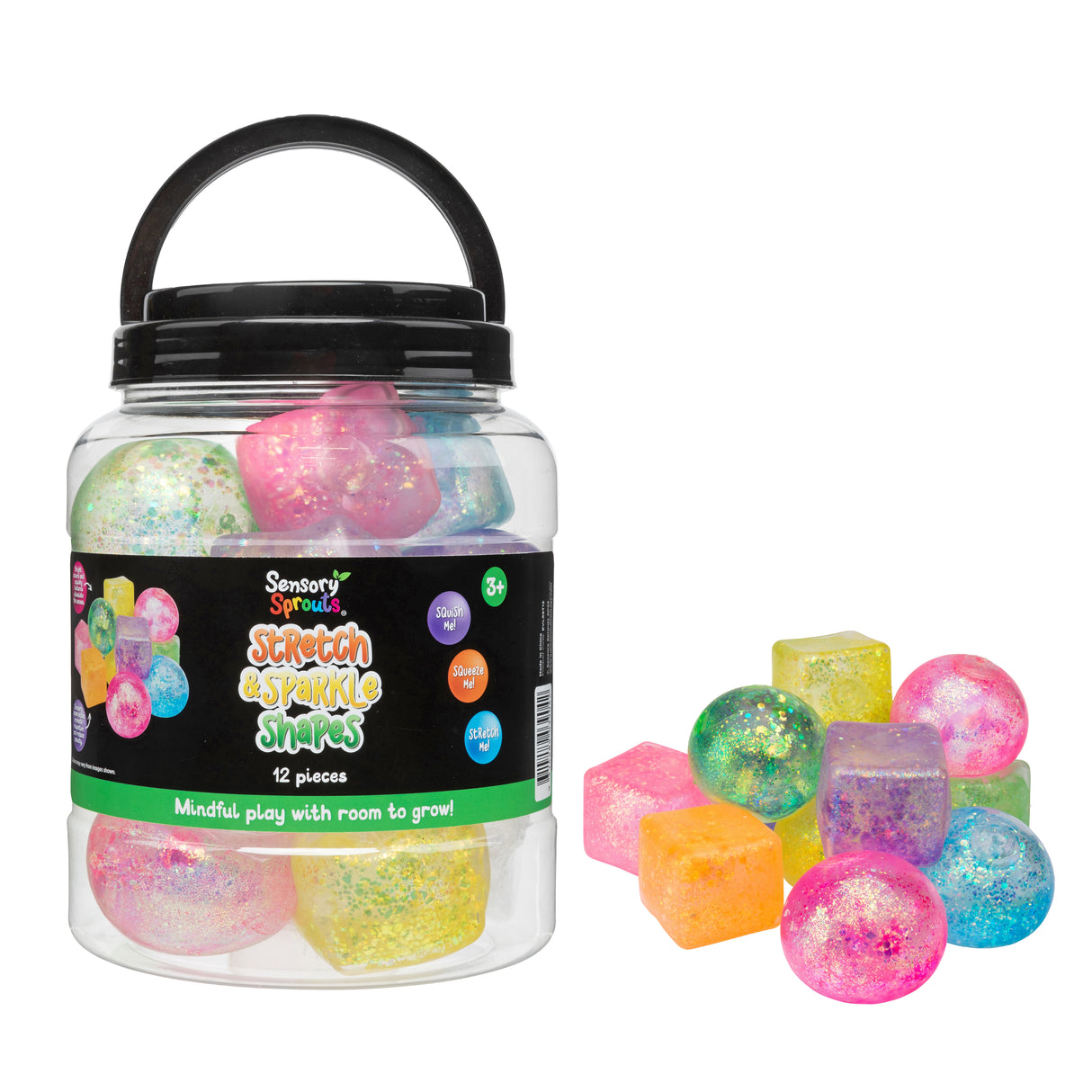 Stretch & Sparkle Shapes Jar - Educational Vantage