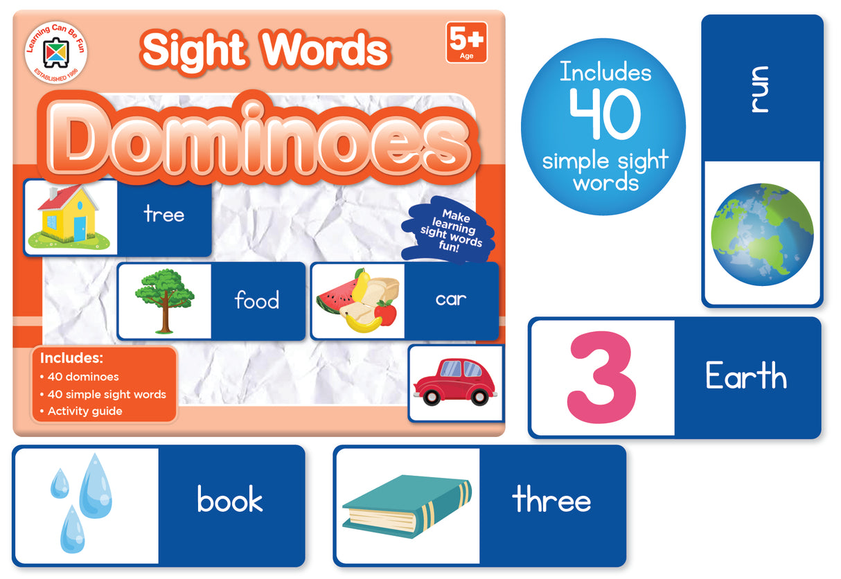 Sight Words Dominoes - Educational Vantage