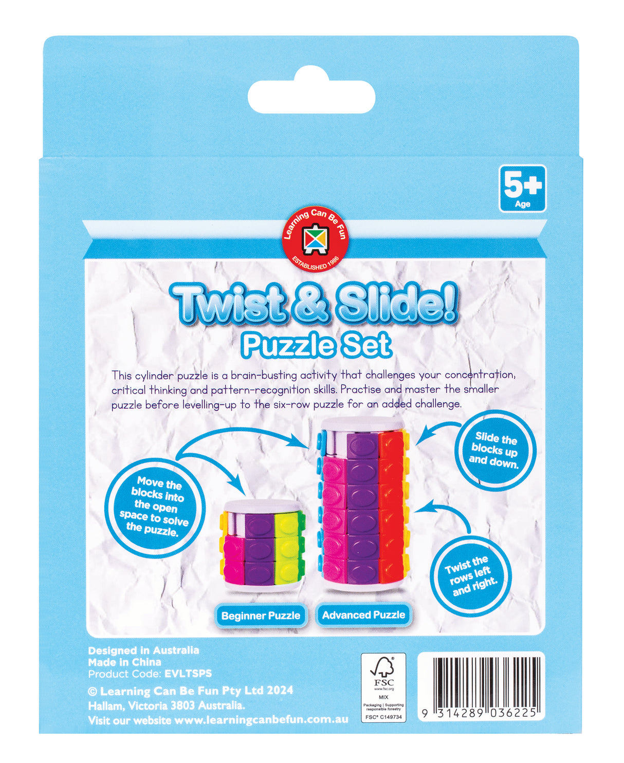 Twist & Slide Puzzle Set - Educational Vantage