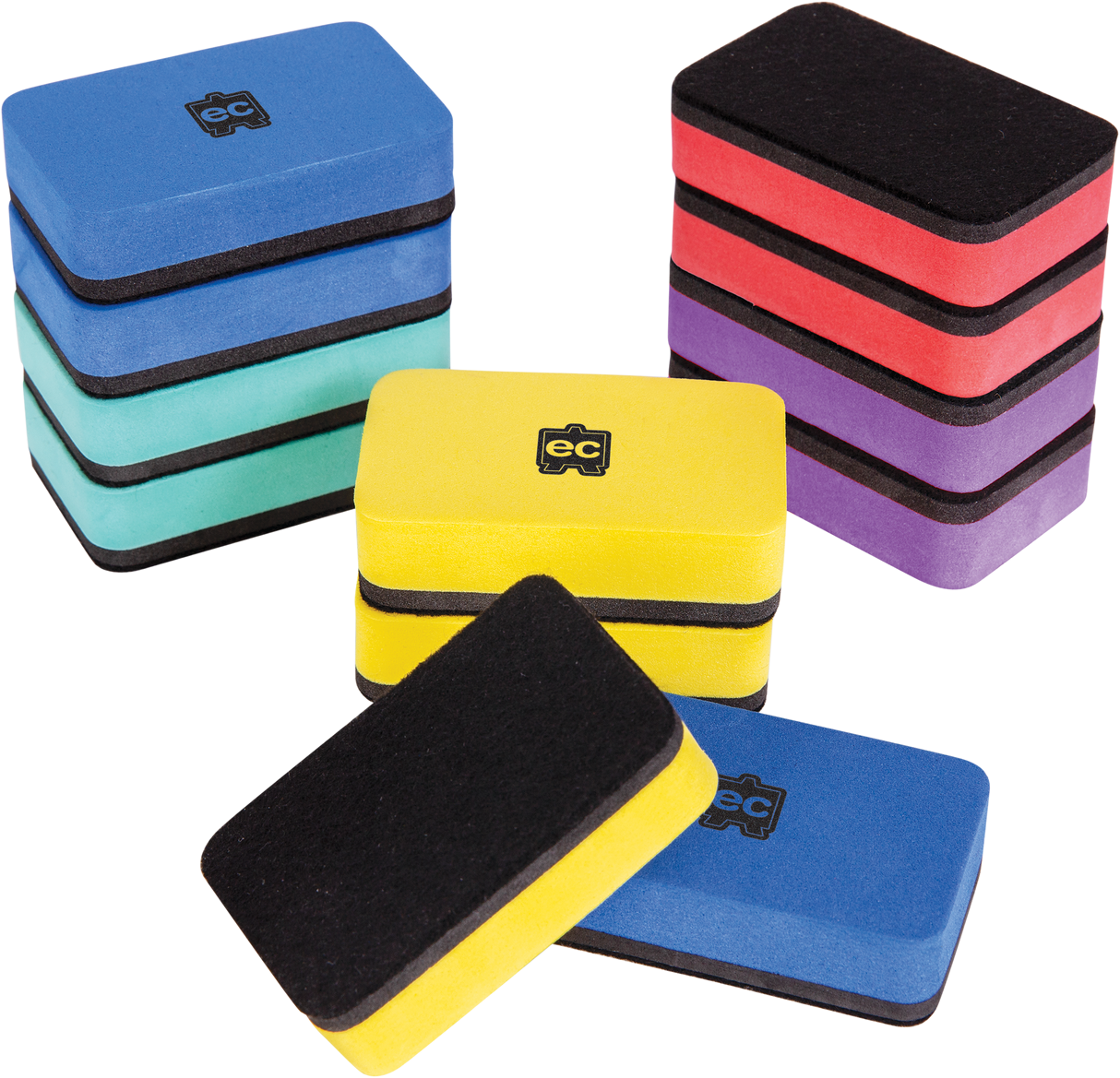 Mini Magnetic Whiteboard Erasers Set of 10 - Educational Vantage