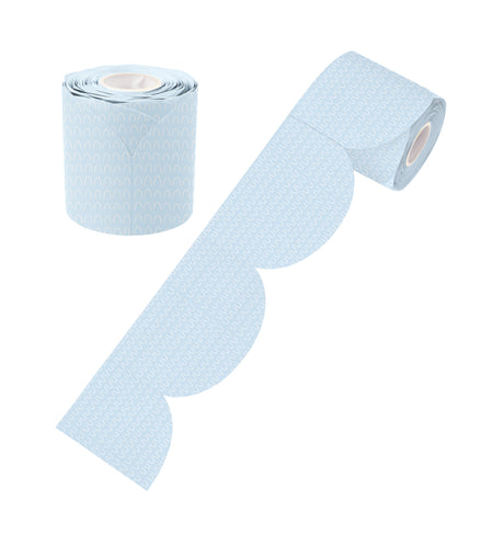 Blue Patterned Rolled Scalloped Border - Educational Vantage