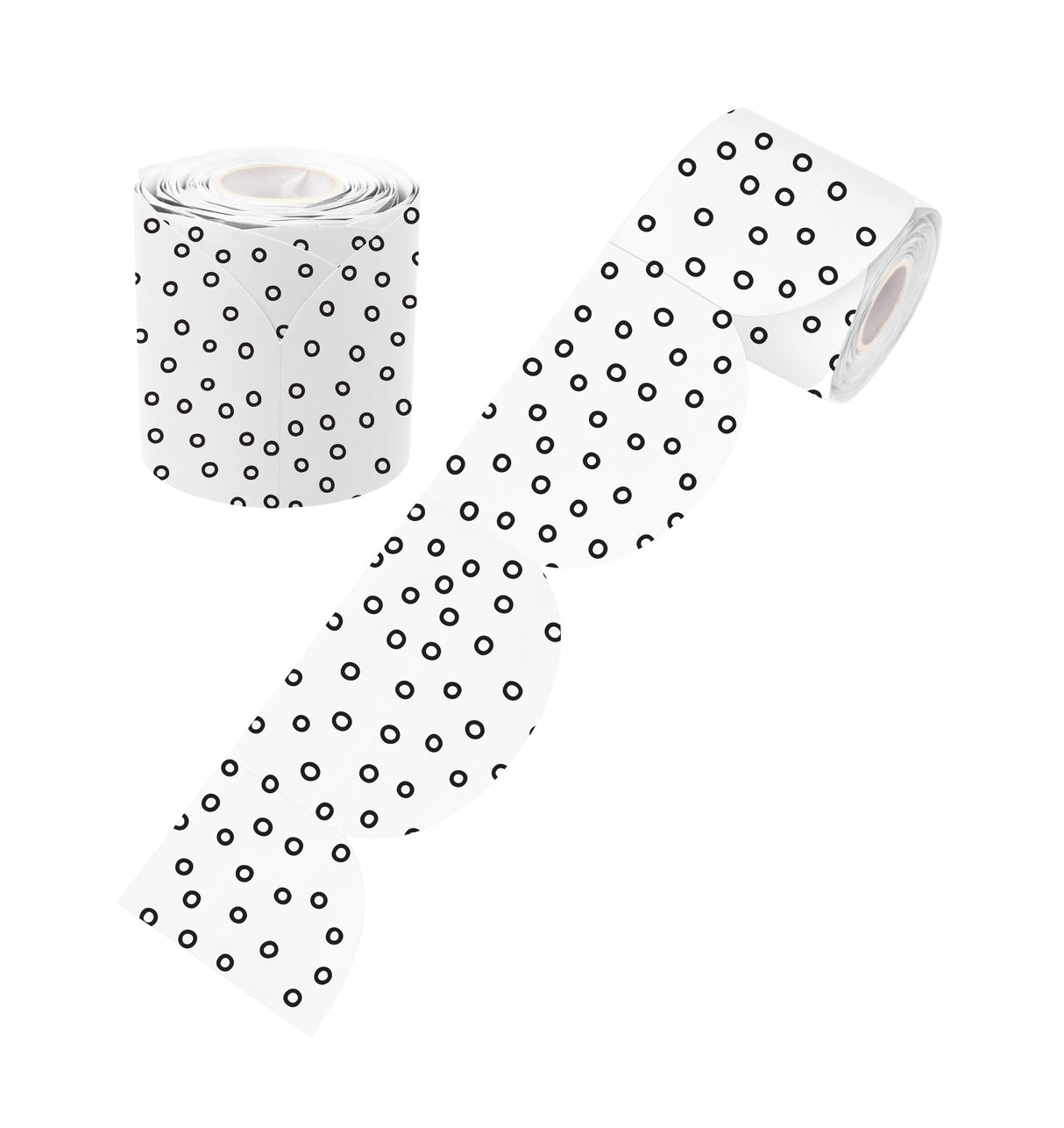Black and White Dots Rolled Scalloped Border - Educational Vantage